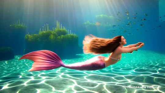 Mermaid and Magical Horse in Enchanted Underwater Realm – AI Generated Video | Hailuo AI