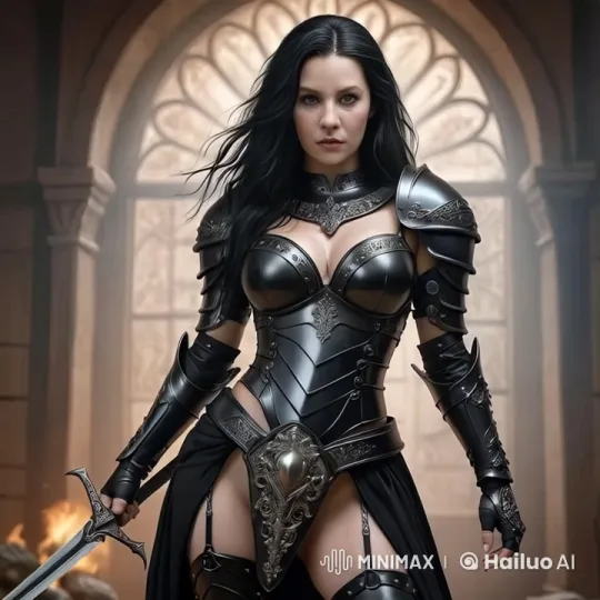 Majestic Armored Girl in Slow Motion Amidst Fire – AI Generated Video | Hailuo AI