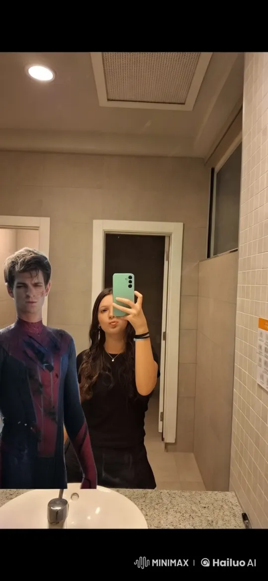 Live2D Animated Bathroom Mirror Selfie Kiss Scene – AI Generated Video | Hailuo AI