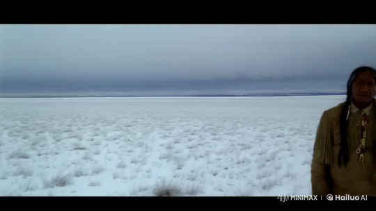 Sitting Bull Leads Through Snowy Exile in Sad Dignity – AI Generated Video | Hailuo AI