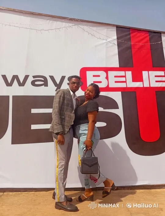 Young Couple Enacts Kung Fu Trend in Front of 'BELIEVE JESUS' Sign – AI Generated Video | Hailuo AI