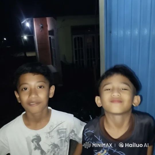 Two Boys in Night Ambiance with Gentle Movements – AI Generated Video | Hailuo AI