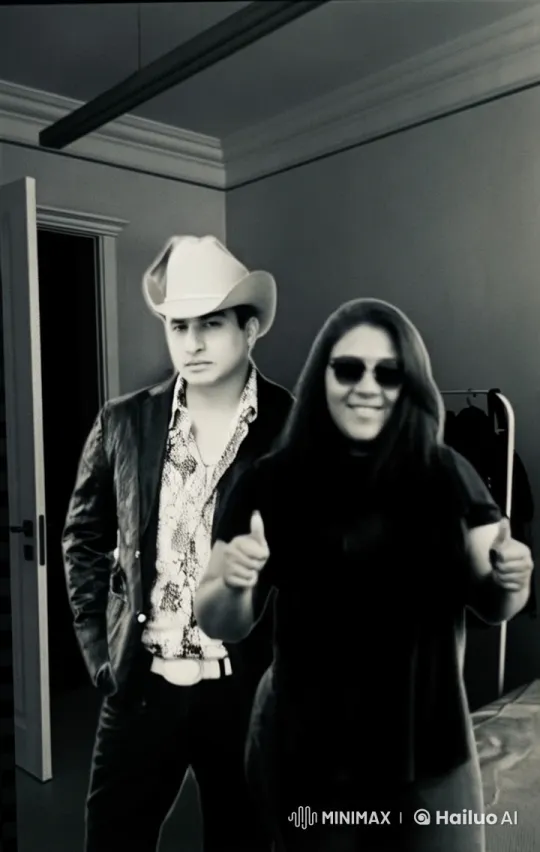 Cowboy and Woman Share Intimate Kiss in Dim Room – AI Generated Video | Hailuo AI