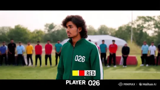 Young Contestant in Outdoor Competition Game – AI Generated Video | Hailuo AI