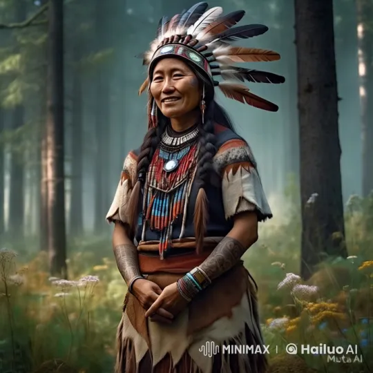 Native American in Tranquil Forest Setting – AI Generated Video | Hailuo AI