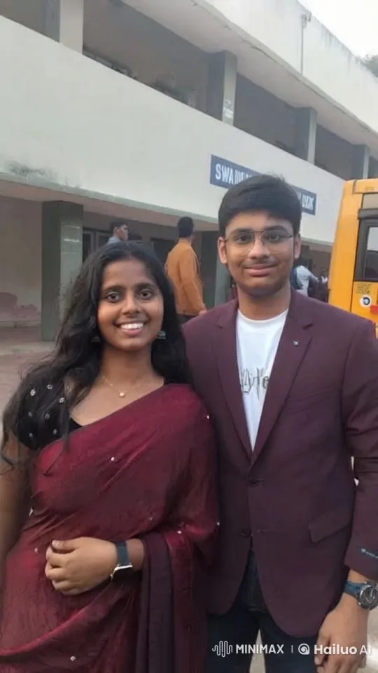 Couple's Intimate Embrace and French Kiss in Blazer and Saree – AI Generated Video | Hailuo AI