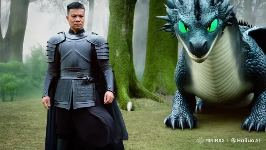 Medieval Man and His Majestic Dragon Companion – AI Generated Video | Hailuo AI