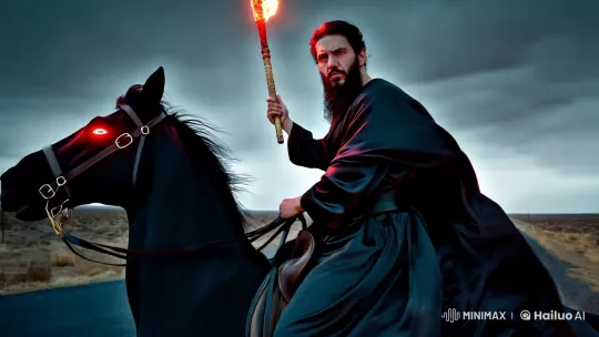 Moses as Ghost Rider in Desolate 4k Cinematic Scene – AI Generated Video | Hailuo AI