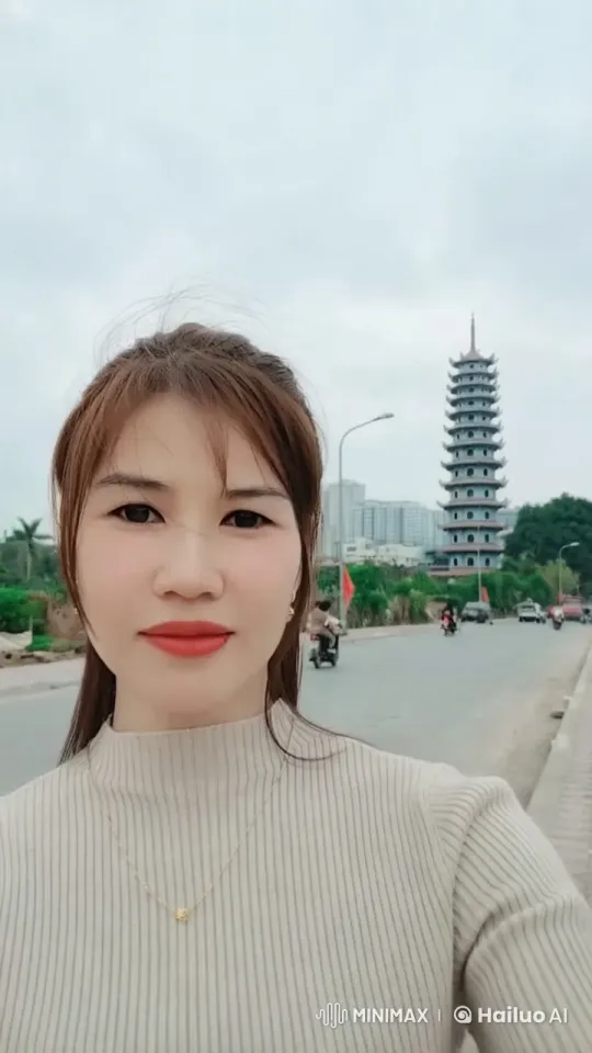 Live2D Video: Person Stands by Pagoda with Ambient Traffic and Wind Sounds – AI Generated Video | Hailuo AI