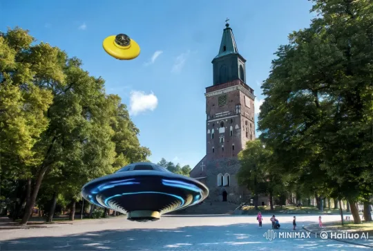 Historical Church Witness to Peaceful UFO Landing – AI Generated Video | Hailuo AI