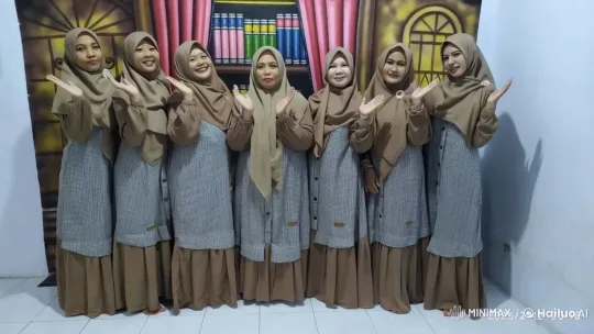 Live2D Animation of Seven Women in Coordinating Outfits – AI Generated Video | Hailuo AI