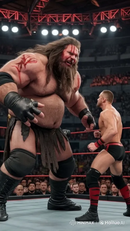 Epic Wrestling Showdown in Brightly Lit Arena – AI Generated Video | Hailuo AI
