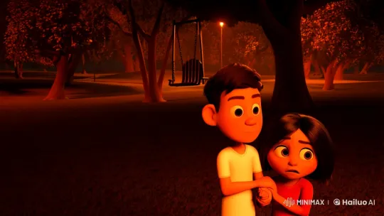 Aman and Ria Face Mysterious Events in an Orange-Lit Park – AI Generated Video | Hailuo AI