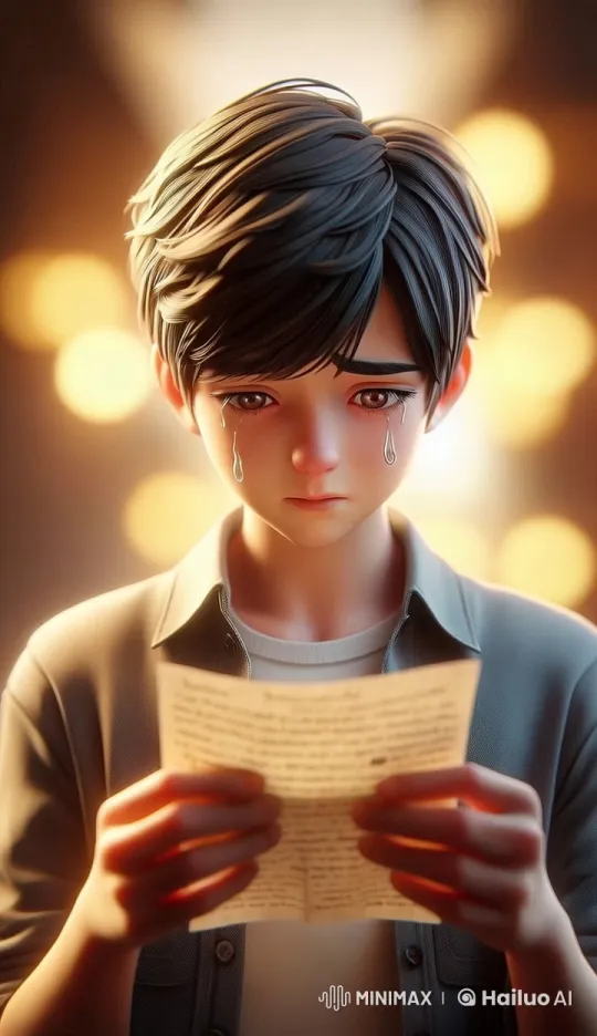 Boy Reads Tearful Letter in Live2D Animation – AI Generated Video | Hailuo AI
