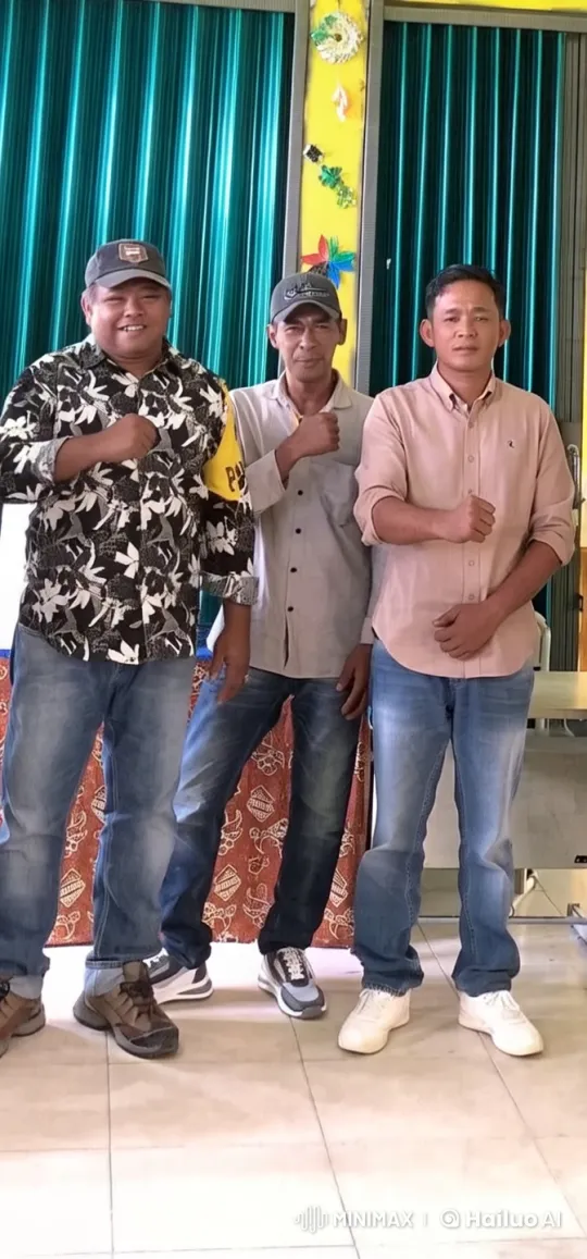 Three Men in Casual Attire Posed in Animated Scene – AI Generated Video | Hailuo AI