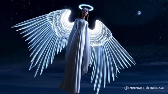 Angel Descends in Radiant Glory: A Celestial Scene Captured – AI Generated Video | Hailuo AI