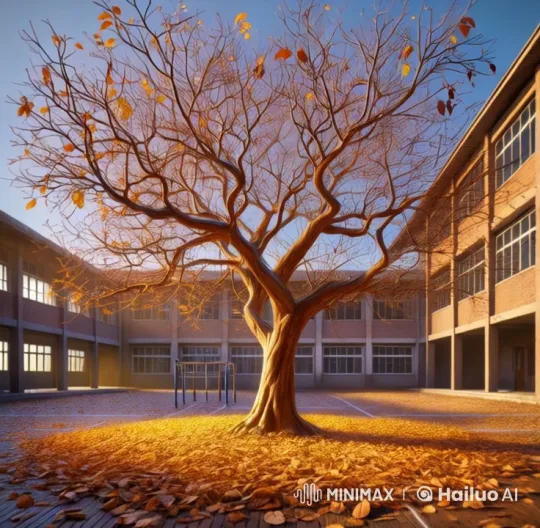 Autumn Serenity: School Courtyard in Live2D Animation – AI Generated Video | Hailuo AI