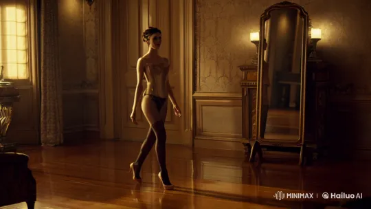 Luxurious Aesthetics: Lady in High Heels Reflects Grace – AI Generated Video | Hailuo AI
