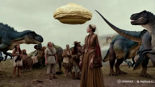 Primitive Era Meets Prehistoric Wonders and UFO in Cinematic Masterpiece – AI Generated Video | Hailuo AI
