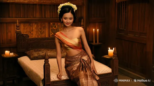 Thai Beauty of 1922 Enchants in Historical Setting – AI Generated Video | Hailuo AI