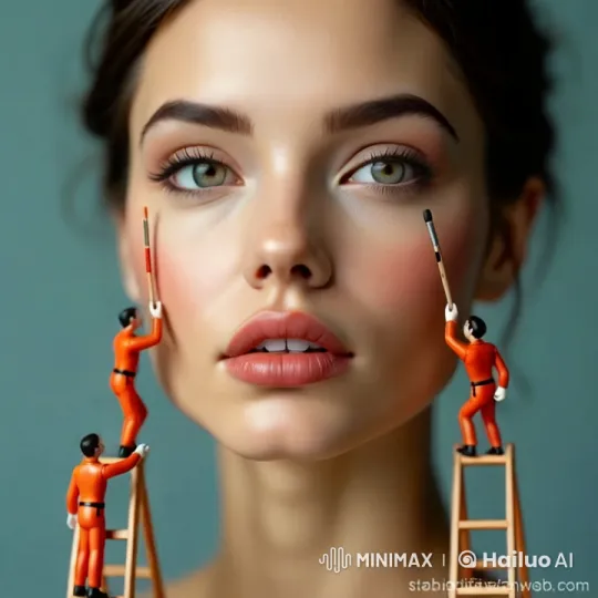Workers in Orange Uniforms Makeup a Girl – AI Generated Video | Hailuo AI