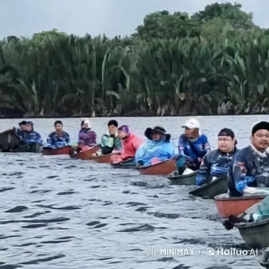Colorful Boaters Perform Synchronized Kungfu on Water – AI Generated Video | Hailuo AI