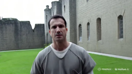 Anxious Prisoner Enters Main Building – AI Generated Video | Hailuo AI