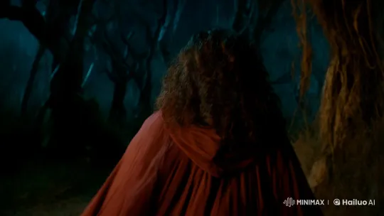 Young Woman Escapes Wolves Through Spooky Night Forest – AI Generated Video | Hailuo AI