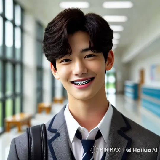 Student in Uniform Shows Peace Sign with Smile – AI Generated Video | Hailuo AI
