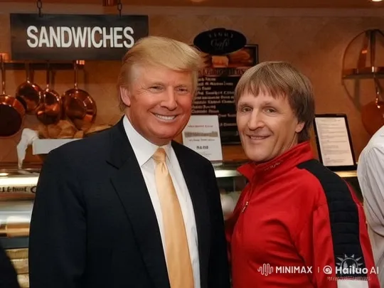Two Friends Chatting in a Bustling Sandwich Shop – AI Generated Video | Hailuo AI