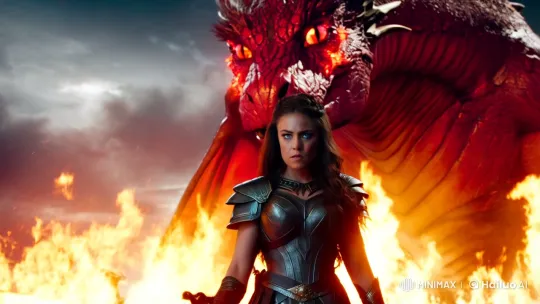 Warrior Faces Dragon in Epic Clash of Flame and Fury – AI Generated Video | Hailuo AI