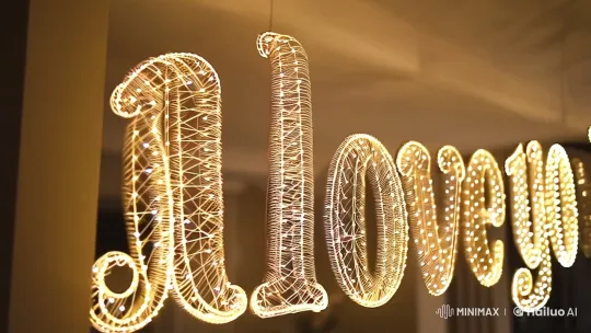 Artisanal 'I Love You Izan' Sign with Intimate Camera Work – AI Generated Video | Hailuo AI
