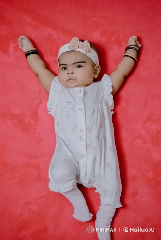 Baby's Playful Movements on Soft Pink Surface – AI Generated Video | Hailuo AI
