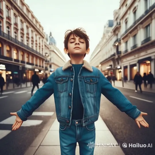 Boy Ascends Skyward in Animated Cityscape – AI Generated Video | Hailuo AI