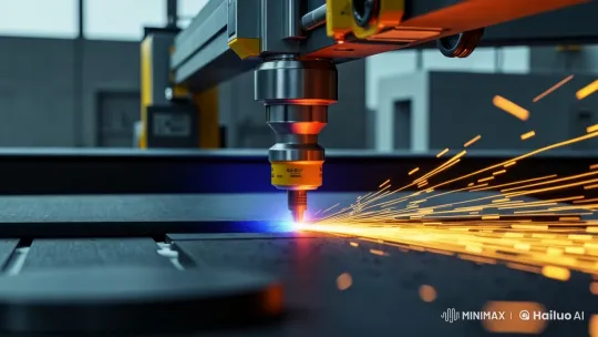 CNC Fiber Laser Cutting Machine for Thick Plates – AI Generated Video | Hailuo AI