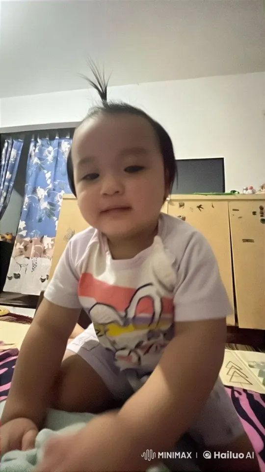 Energetic Child Practicing Kungfu in Colorful Room – AI Generated Video | Hailuo AI