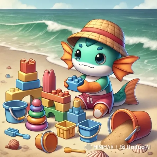 Anthropomorphic Fish Plays Joyfully on a Beach – AI Generated Video | Hailuo AI