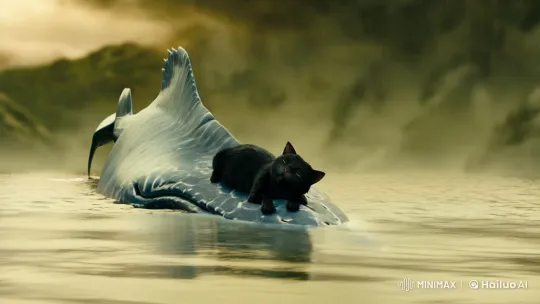 Whale Rescues Weary Cat in Dramatic Flood Scene – AI Generated Video | Hailuo AI
