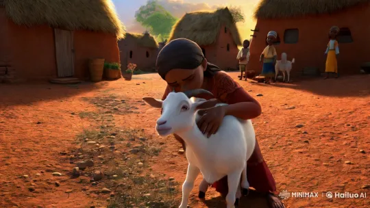 Maryam Rescues Goat, Earns Village's Admiration and Goats – AI Generated Video | Hailuo AI