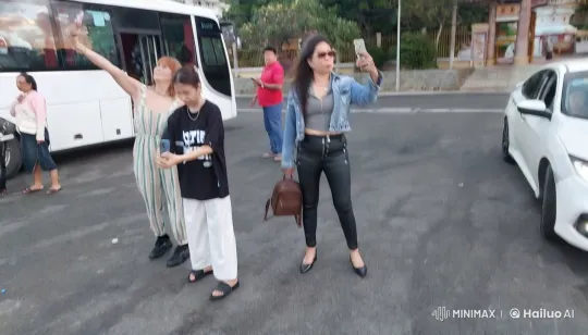 Group of Women in Parking Area Dispute – AI Generated Video | Hailuo AI