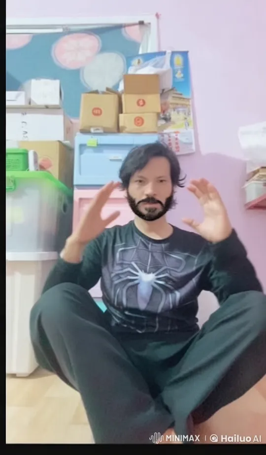 Spider-Man-themed character levitates over a bustling street – AI Generated Video | Hailuo AI
