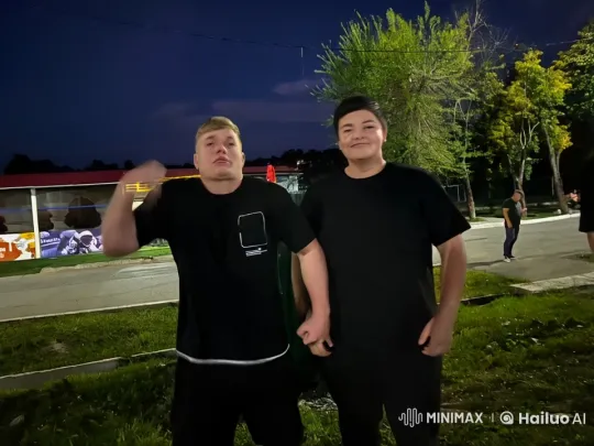 Two Men Fight on Grass at Night – AI Generated Video | Hailuo AI