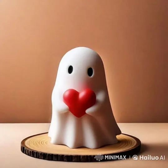 Transparent Ghost Tenderly Hugs Hearts Emanating – AI Generated Video | Hailuo AI