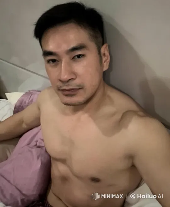 Animated Documentary Scene: Relaxed Shirtless Man in Bed – AI Generated Video | Hailuo AI