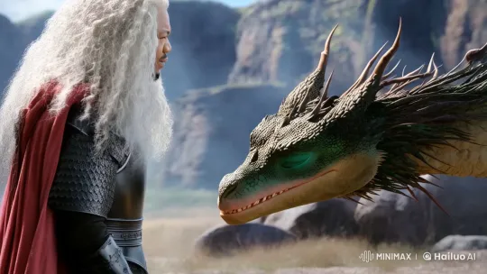 Silver-Haired Man Strokes His Dragon Companion – AI Generated Video | Hailuo AI