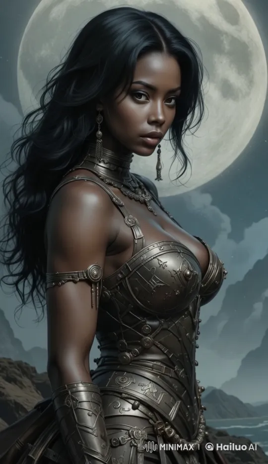 Warrior in Moonlight with Intricate Armor and Serene Smile – AI Generated Video | Hailuo AI