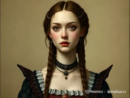 Young Woman in Ornate Attire Exhibits Shy, Graceful Charm – AI Generated Video | Hailuo AI