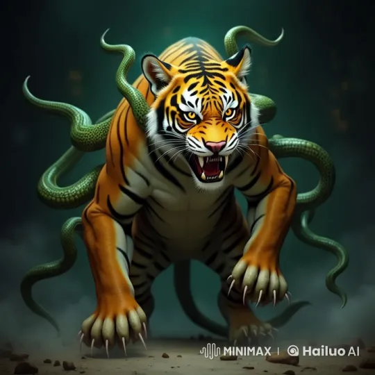 Mutant Tiger-Snake Hybrid in Live2D Animation – AI Generated Video | Hailuo AI