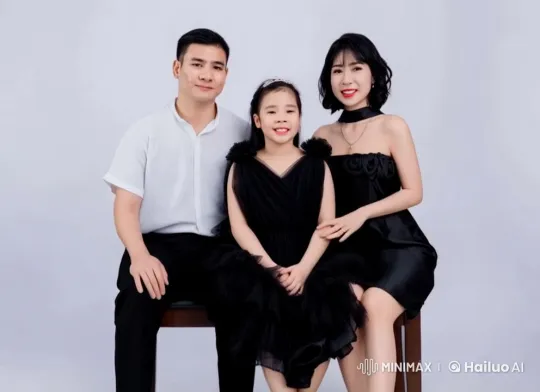 Cozy Family Portrait in Live2D Animation – AI Generated Video | Hailuo AI