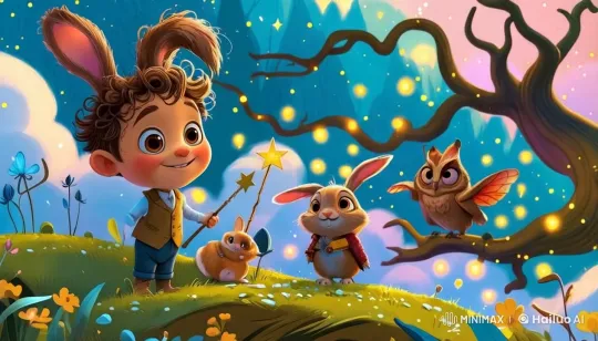 Magical Forest Adventure with Enchanted Children and Creatures – AI Generated Video | Hailuo AI